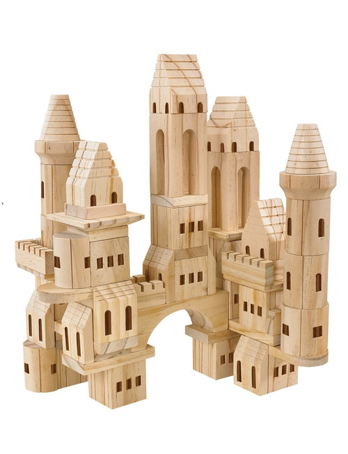 FAO Schwarz Toy Wood Castle Blocks, 75-Piece Set product photo View 02 L