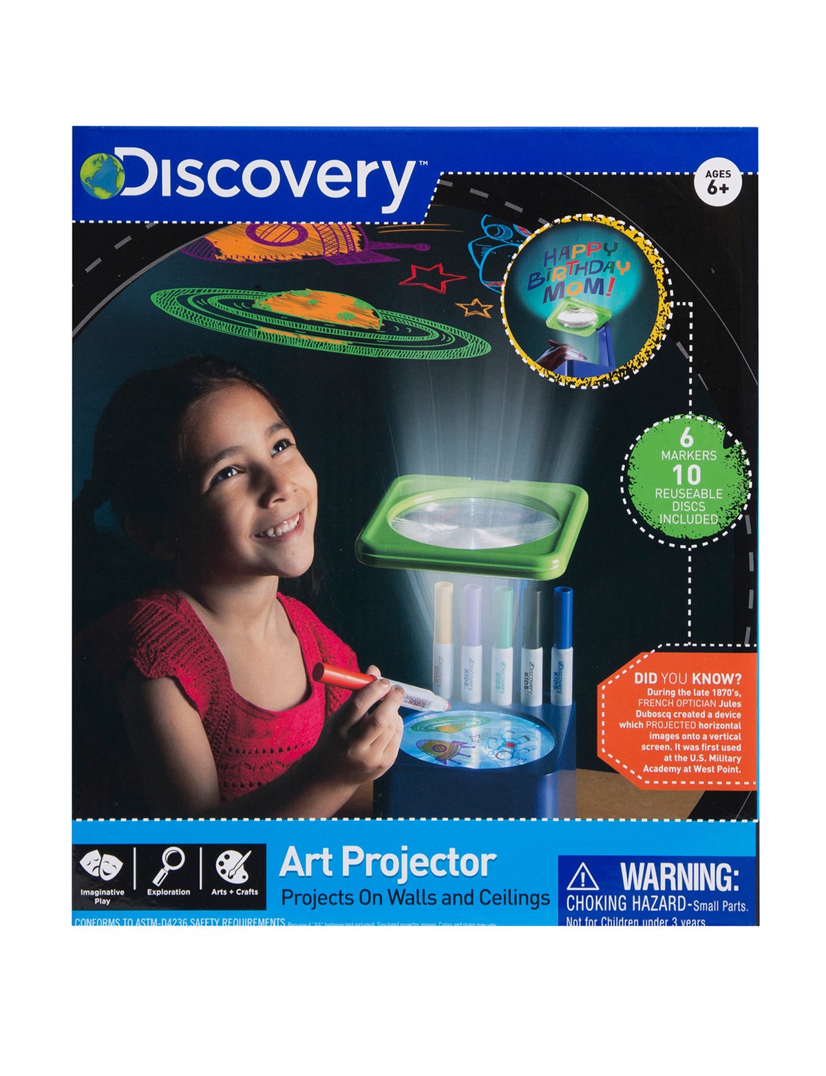 Discovery Art Projector, with 6 Colour Markers - Arts & Crafts