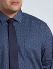 Chisel Formal King-Size Long-Sleeve Dots Shirt, Navy product photo View 04 S