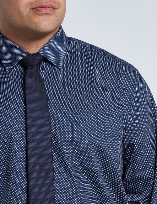 Chisel Formal King-Size Long-Sleeve Dots Shirt, Navy product photo View 04 L