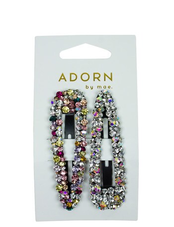 Adorn by Mae One-Touch Clips, X-Large, Rhinestone, 2-Pack product photo