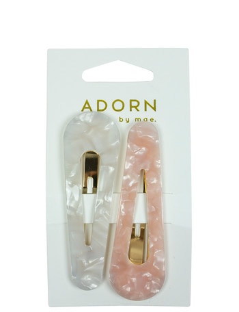 Adorn by Mae One-Touch Clips, X-Large, Pearl Finish, 2-Pack product photo