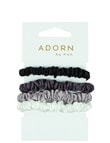 Adorn by Mae Elastics, Slim Scrunchies, Greys, Set-of-4 product photo