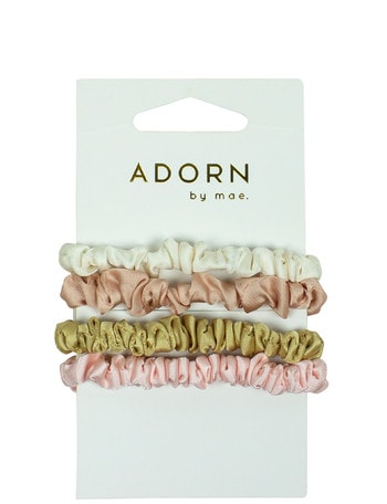 Adorn by Mae Elastics, Slim Scrunchies, Nudes, Set-of-4 product photo