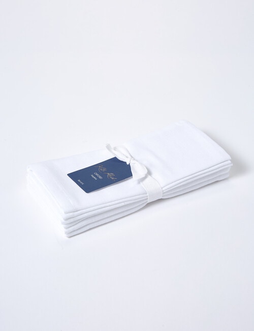 Kate Reed Oxford Linen Napkins, White, Set-Of-4 product photo