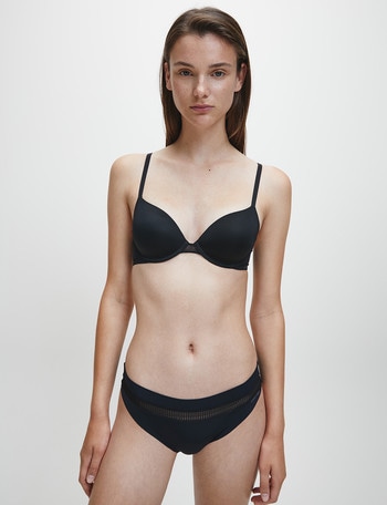 Calvin Klein Perfectly Fit Flex Lightly Lined Demi Bra, Black, A-DD product photo