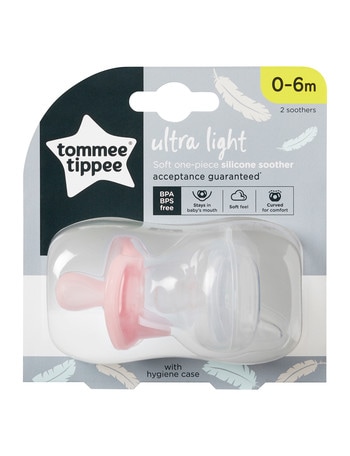 Tommee Tippee 2-Pack Ultra Light Soother, 0-6m, Assorted product photo