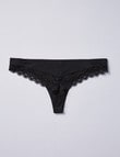 Lyric Laser Lace Back G-String, Black product photo View 02 S