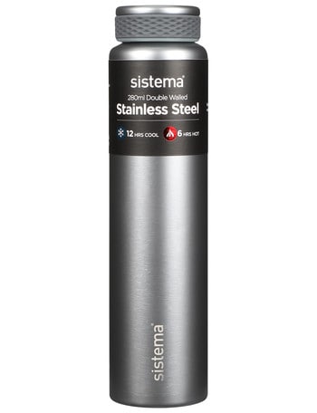 Sistema Chic Stainless Steel Bottle, 280ml, Assorted product photo
