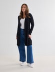 North South Merino Longline Cardigan, Black product photo View 03 S