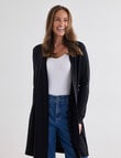 North South Merino Longline Cardigan, Black product photo