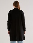 North South Merino Longline Cardigan, Black product photo View 02 S
