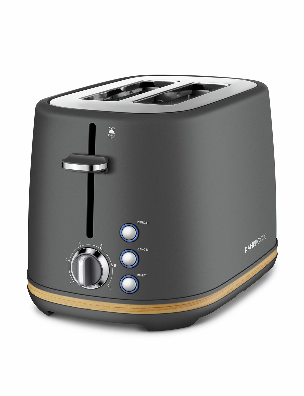 Kambrook Scandi 2 Slice Toaster, Charcoal, KTA290CHR Toasters