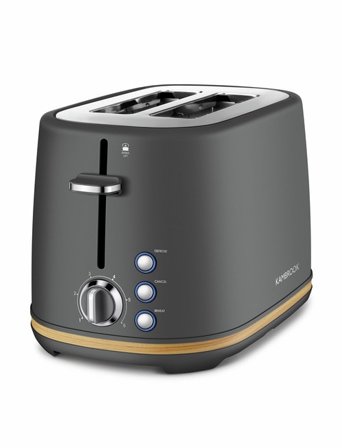 Kambrook Scandi 2 Slice Toaster, Charcoal, KTA290CHR Toasters