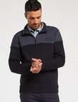 Line 7 Chriss Colour-Block 1/4 Zip Fleece Top, Blue Marle product photo