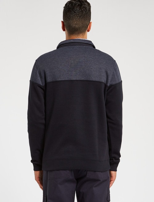 Line 7 Chriss Colour-Block 1/4 Zip Fleece Top, Blue Marle product photo View 02 L