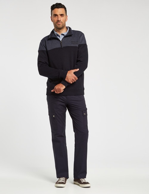 Line 7 Chriss Colour-Block 1/4 Zip Fleece Top, Blue Marle product photo View 03 L