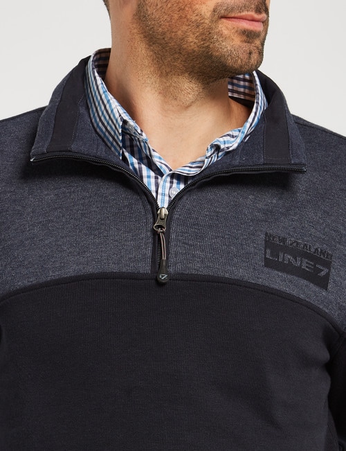 Line 7 Chriss Colour-Block 1/4 Zip Fleece Top, Blue Marle product photo View 04 L