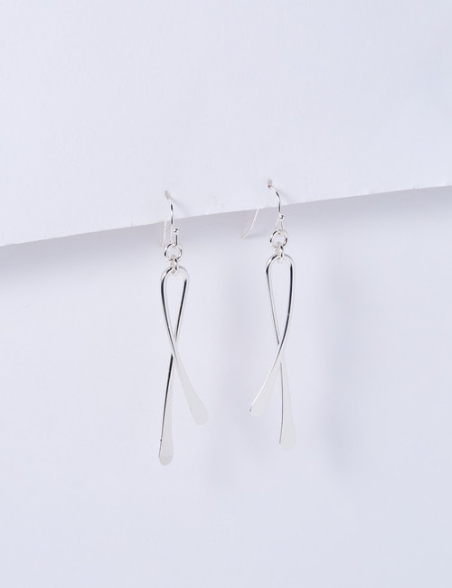 Earsense Crossover Drop Earrings, Imitation Silver product photo View 02 L
