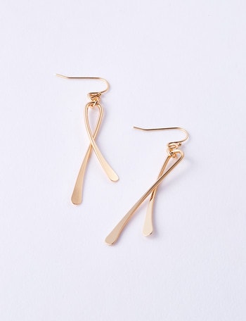 Earsense Crossover Drop Earrings, Imitation Gold product photo