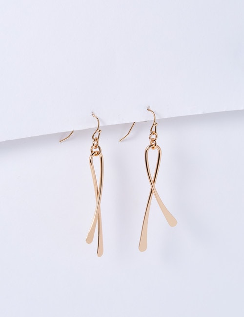 Earsense Crossover Drop Earrings, Imitation Gold product photo View 02 L