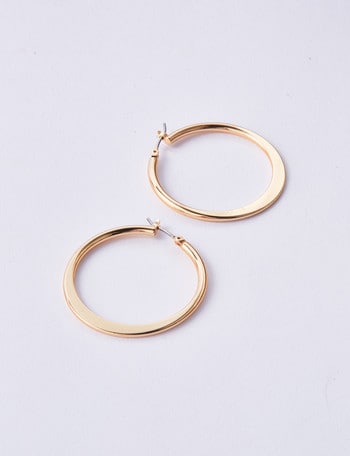 Earsense 35mm Flat Edge Click Hoop Earrings, Imitation Gold product photo
