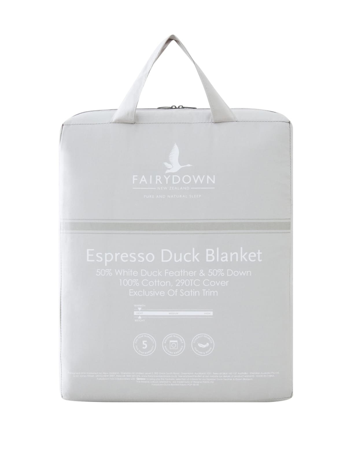 Fairydown Espresso Feather & Down Blanket, Grey Chateau Blankets & Throws