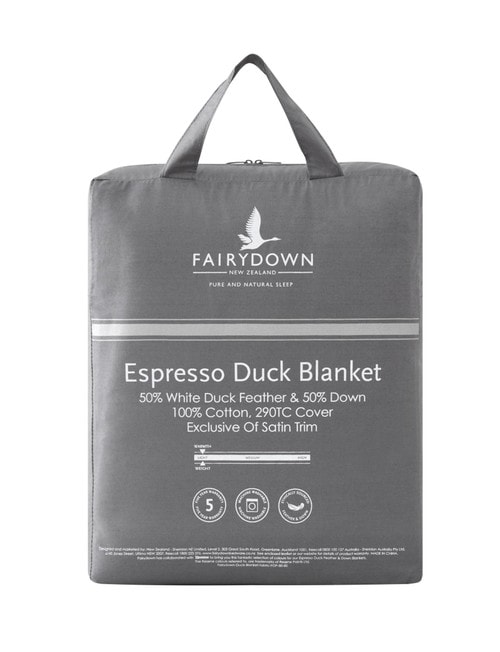 Fairydown Espresso Feather & Down Blanket, Steel Grey product photo View 02 L