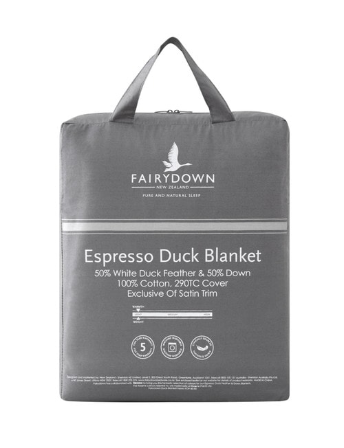 Fairydown Espresso Feather & Down Blanket, Steel Grey product photo View 02 L