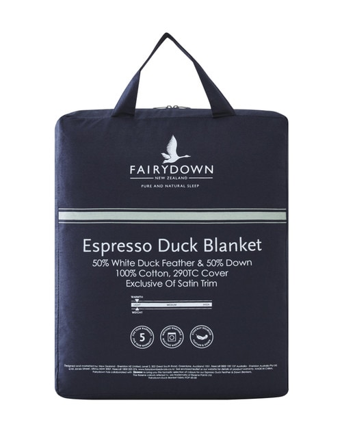 Fairydown Espresso Feather & Down Blanket, Blue Night product photo View 02 L