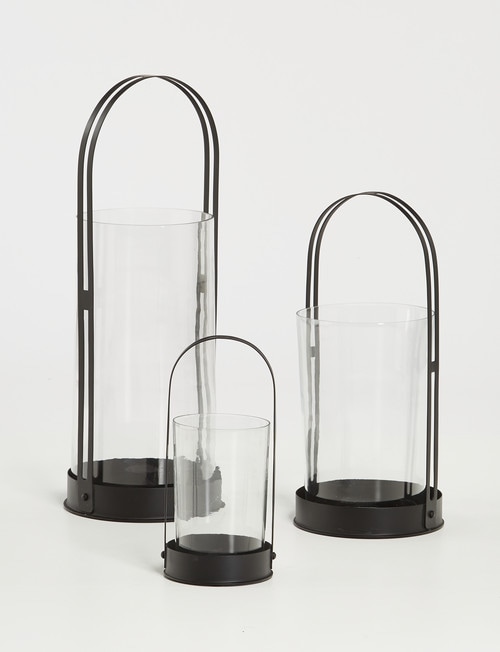 M&Co Metal & Glass Lantern, Large product photo View 04 L