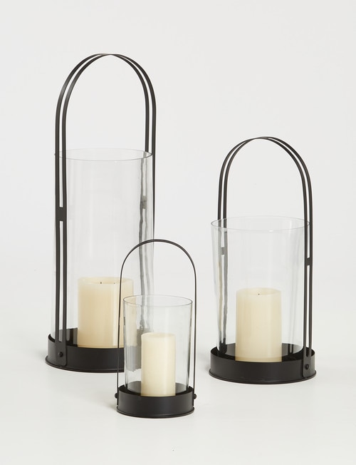 M&Co Metal & Glass Lantern, Large product photo View 05 L