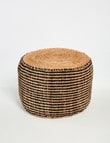 M&Co Two Tone Cylinder Jute Pouf product photo