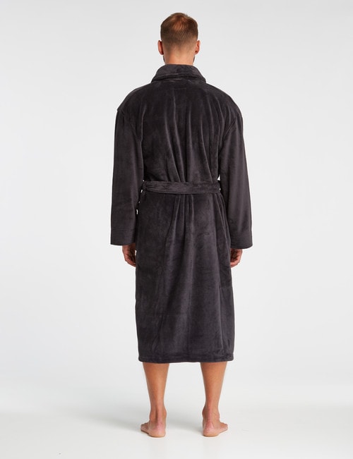 Chisel Coral Fleece Robe, Charcoal product photo View 02 L