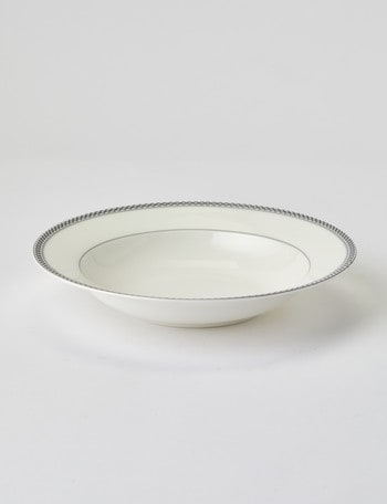 Amy Piper Leigh Rim Bowl, 23cm, White & Grey product photo
