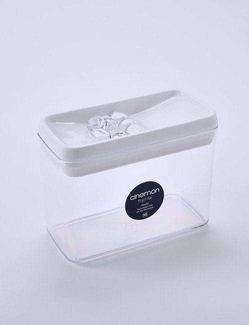 Cinemon Fliptite Rectangular Container, 1.8L, White product photo