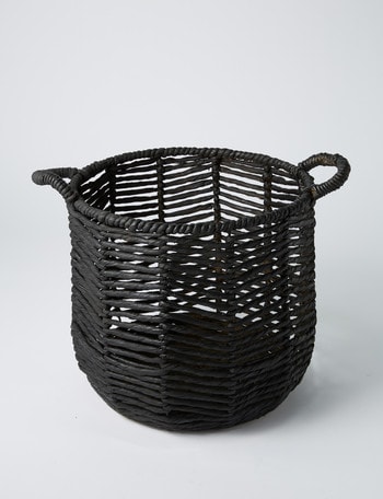 M&Co Cheveron Basket, 35cm, Black product photo