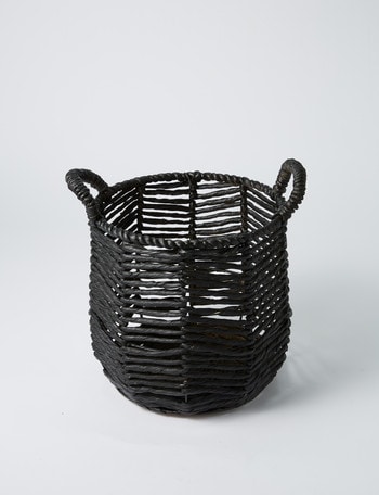 M&Co Cheveron Basket, 30cm, Black product photo