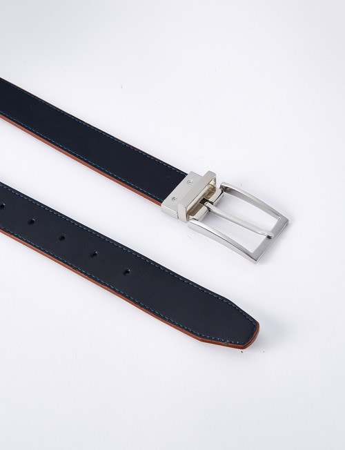 Laidlaw + Leeds Reversible Plain Belt, Navy & Tan product photo View 04 L