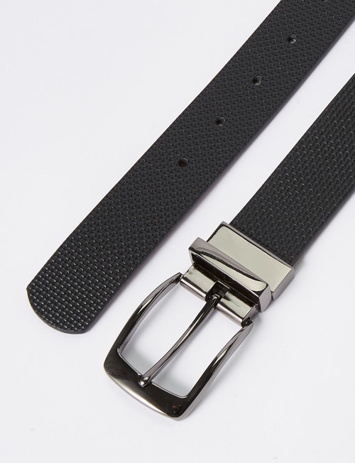 Laidlaw + Leeds Reversible Texture Belt, Black & Tan product photo View 03 L