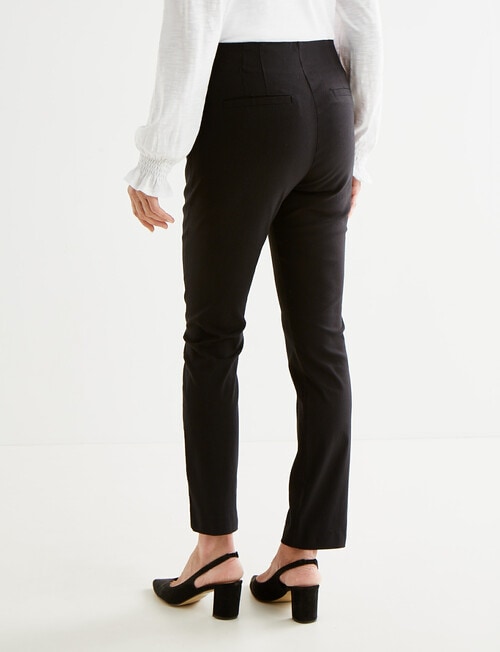 Ella J Shorter Length Bengaline Pant, Black product photo View 02 L
