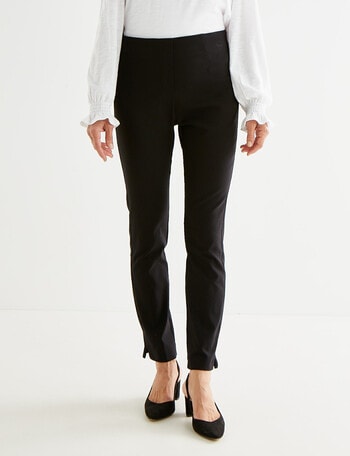 Ella J Shorter Length Bengaline Pant, Black product photo