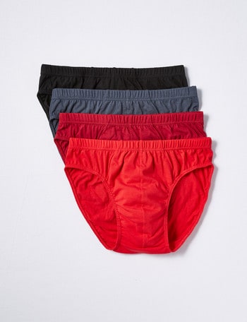 Chisel Cotton Brief, 4-Pack, Black, Red, Burgundy & Grey product photo