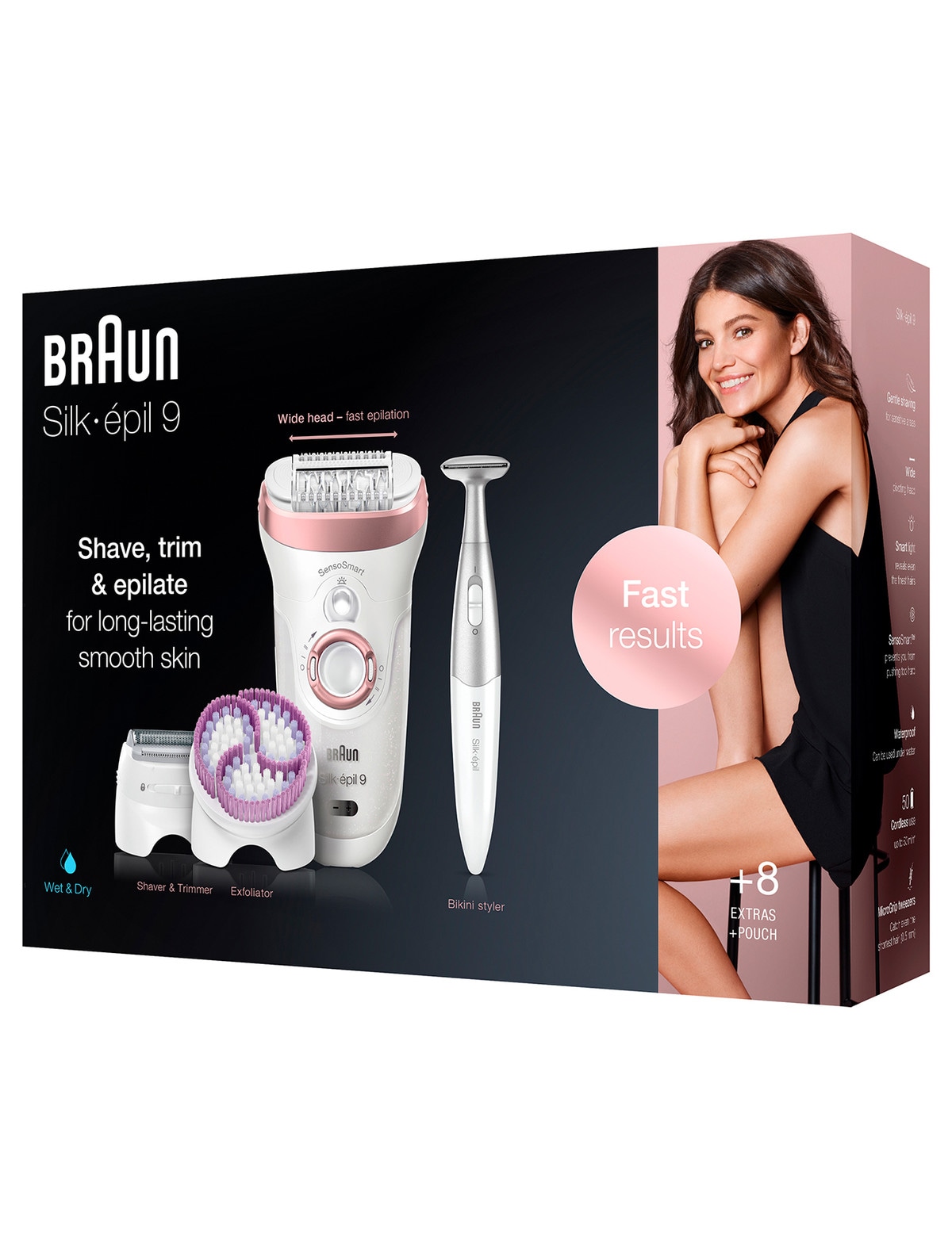 Braun Silk-Epil 9 SkinSpa SensoSmart Epilator, SES9980 - Women's
