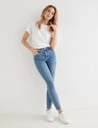 Denim Republic Shorter Length Stretch Skinny Jean, Mid Blue Wash product photo View 03 S