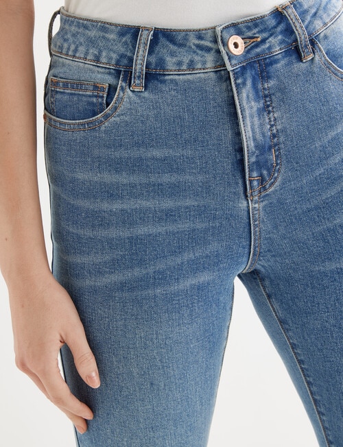 Denim Republic Shorter Length Stretch Skinny Jean, Mid Blue Wash product photo View 04 L