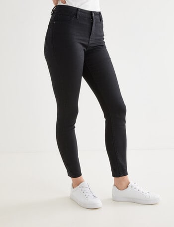 Denim Republic Shorter Length Stretch Skinny Jean, Black product photo