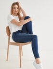 Denim Republic Shorter Length Stretch Skinny Jean, Blue Wash product photo View 03 S