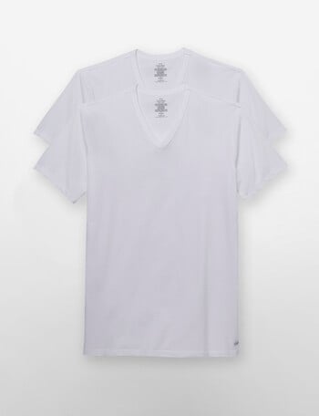 Calvin Klein Cotton Stretch V-Neck T-Shirt, 2-Pack, White product photo