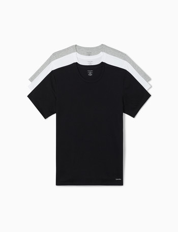 Calvin Klein Cotton Classics T-Shirt, 3-Pack, Black, White & Grey product photo